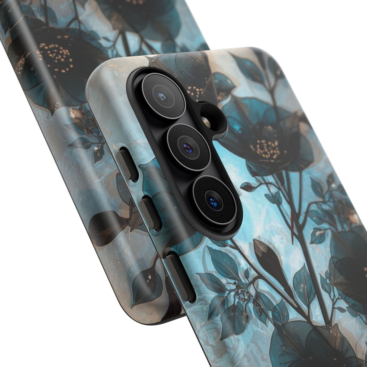 Floral Nightfall Phone Case — Moody Blue Botanical Tough Case