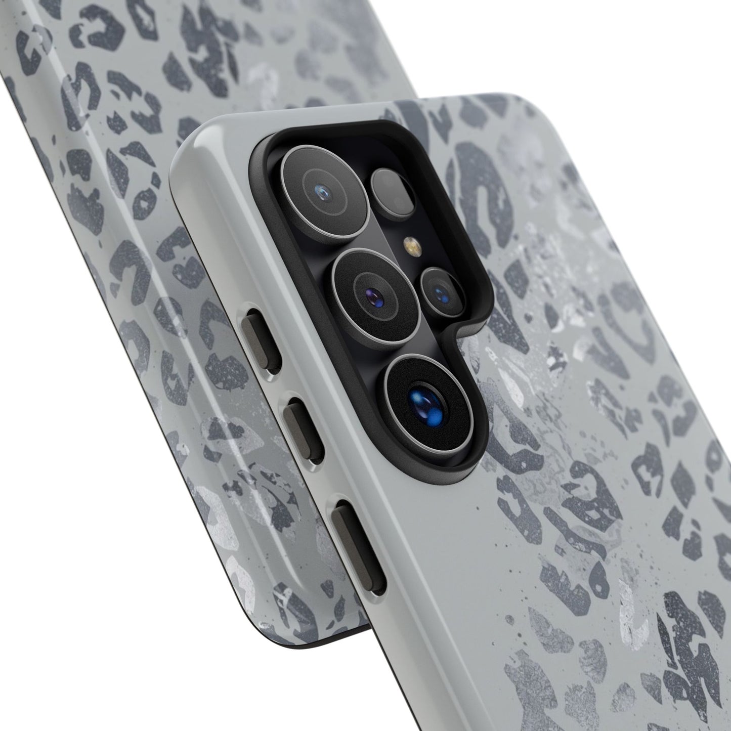 Gray Leopard Print Tough Phone Case