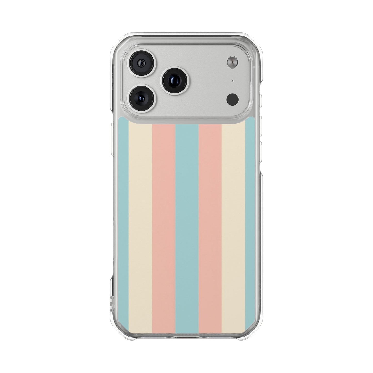 Retro Pastel Stripe Phone Case — Clear Magnetic Impact Case