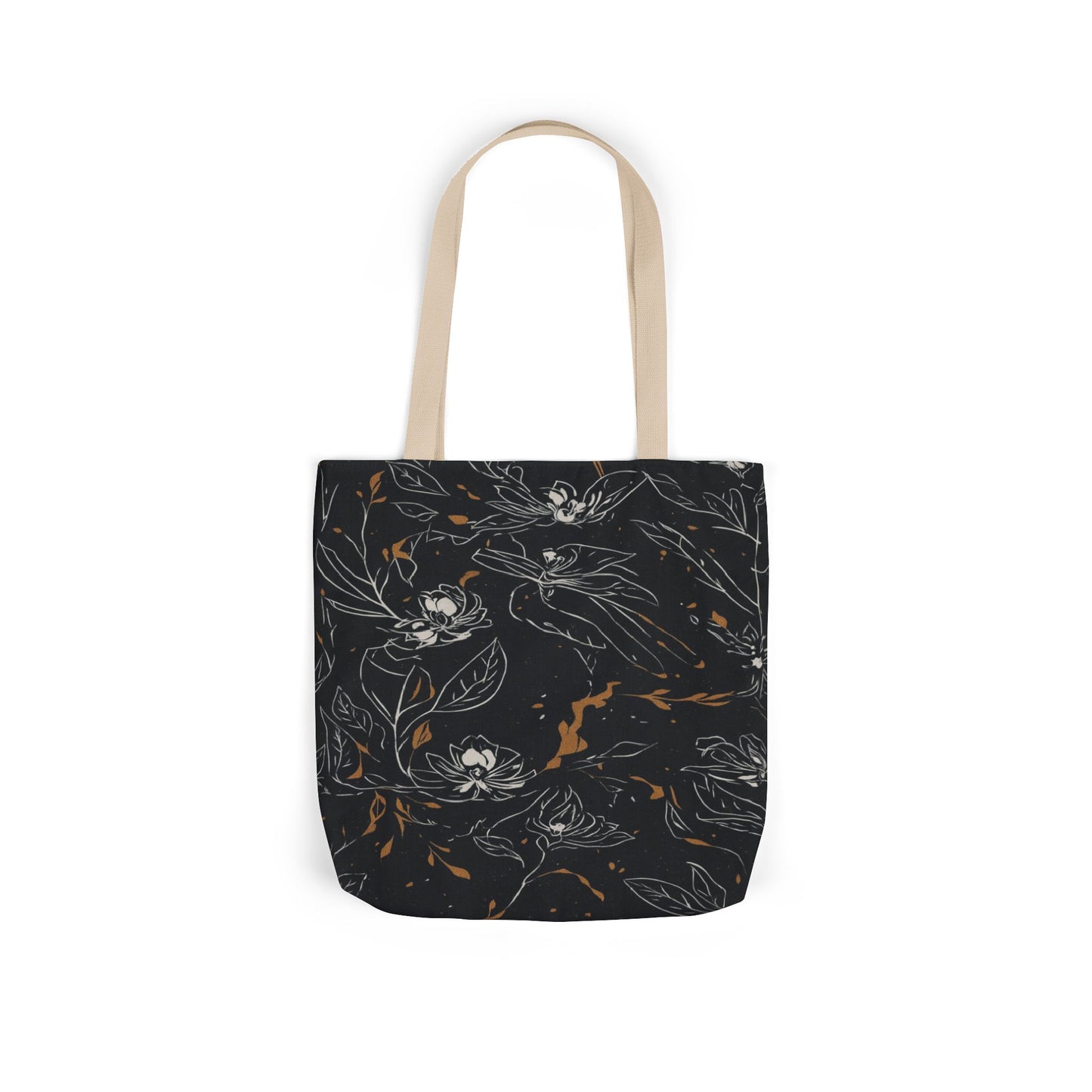 Floral Noir Canvas Tote