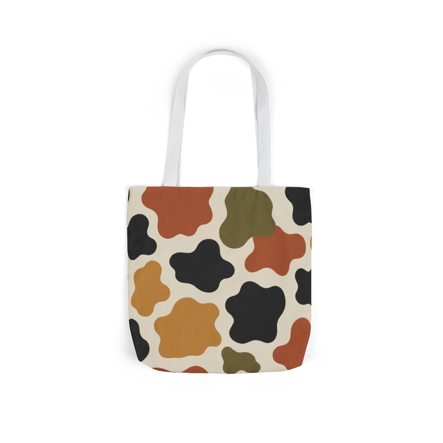 Abstract Earth-Tone Pattern Canvas Tote Bag