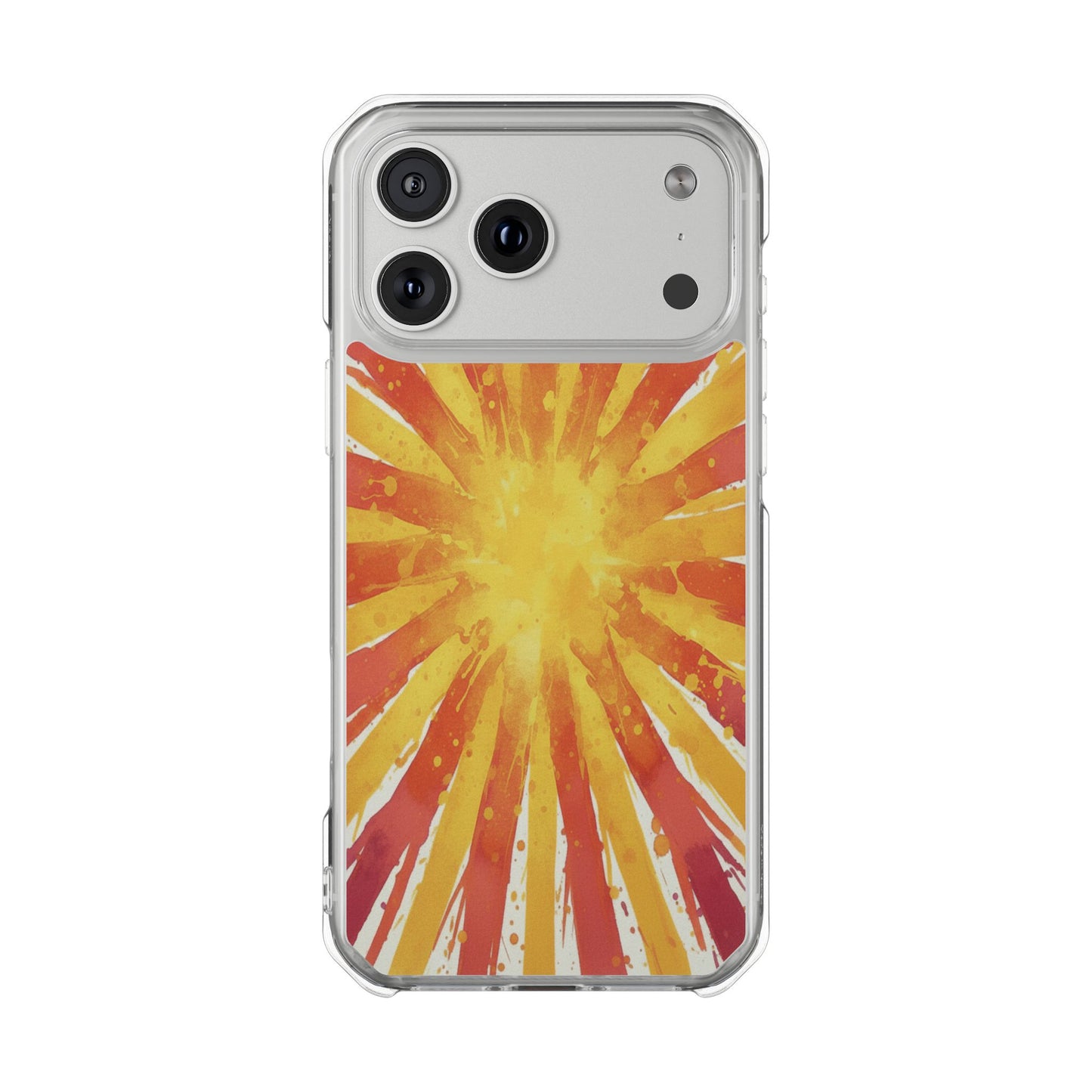 Clear Magnetic Phone Case — Retro Sunburst Design