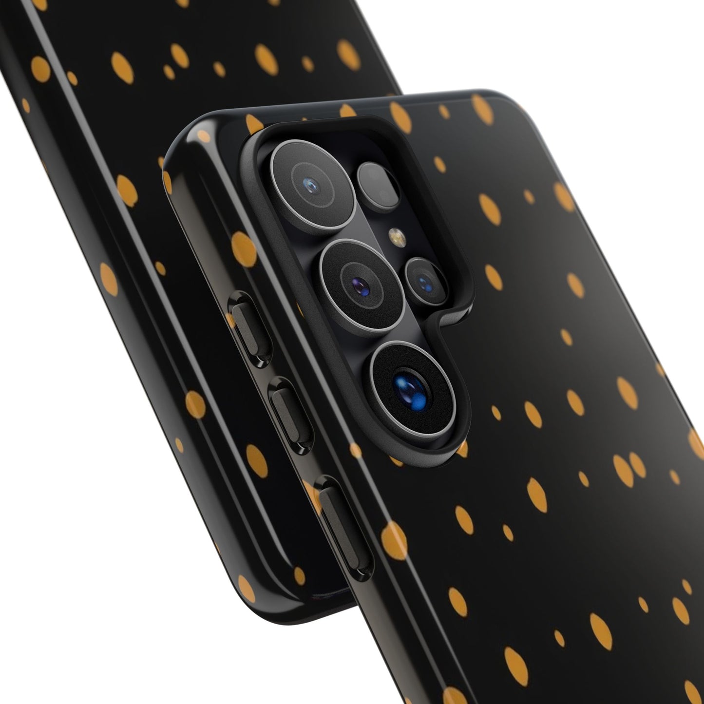 Black & Gold Dot Tough Phone Case — Protective Sparkle Pattern