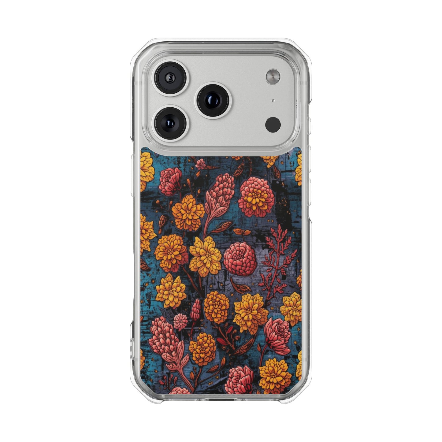 Clear Magnetic Impact Phone Case — Autumn Floral Pattern