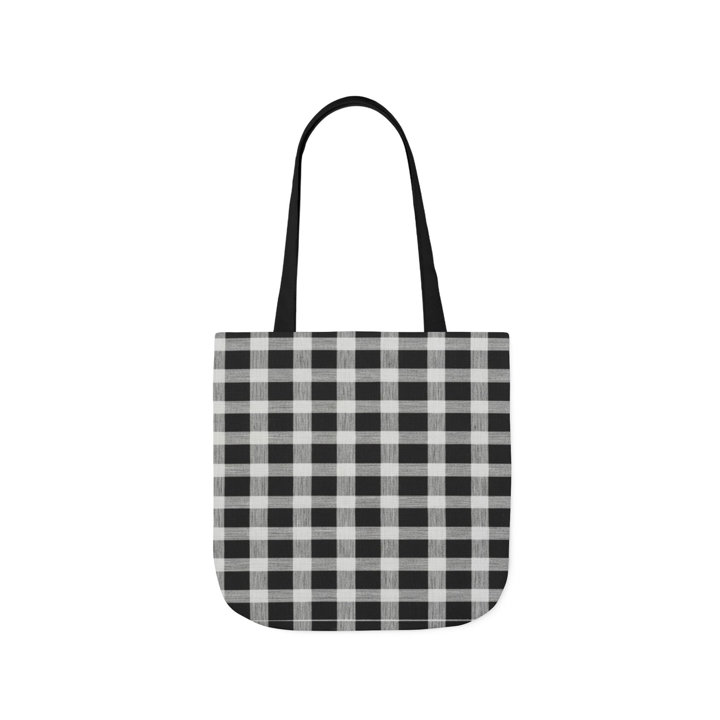 Black Buffalo Check Canvas Tote Bag — Classic Plaid Market Tote