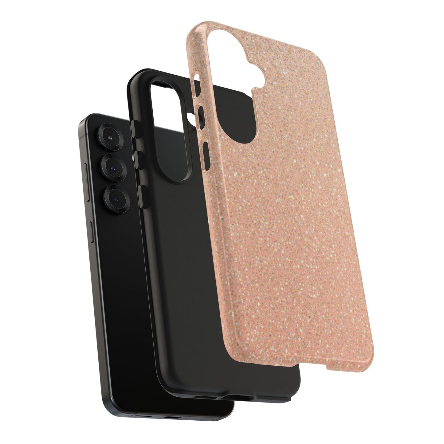 Glitter Rose Gold Tough Phone Case — Sparkling Protective iPhone Cover