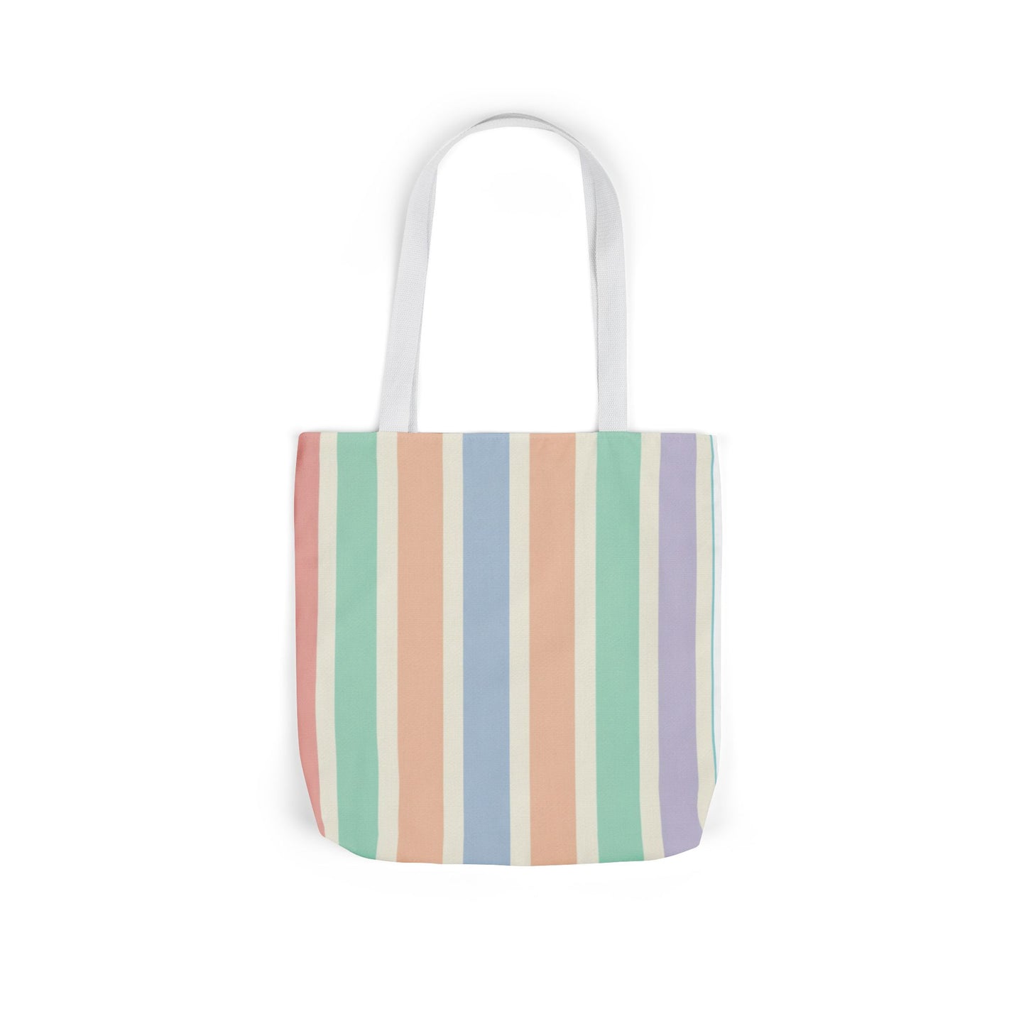 Pastel Stripe Canvas Tote Bag – Colorful Vertical Stripes, Eco-Friendly Beach & Market Bag