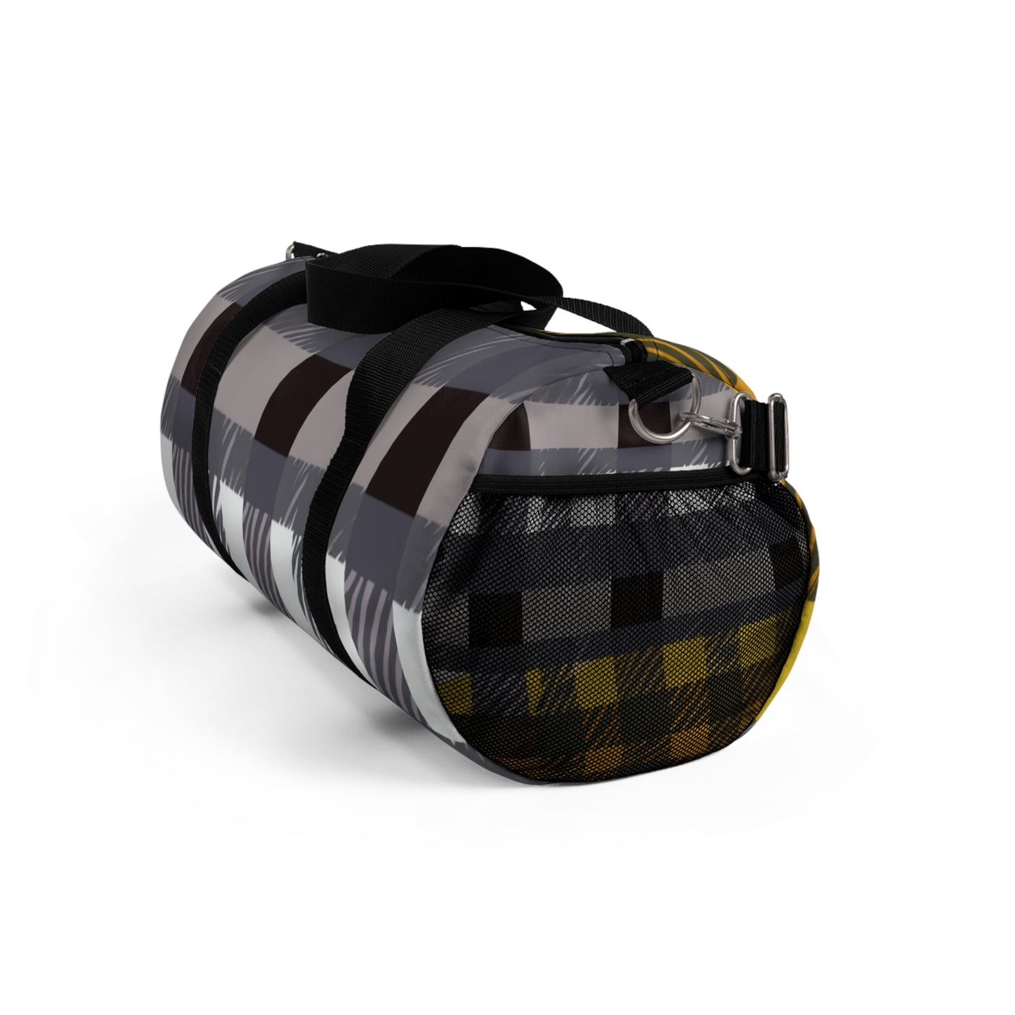 Gray Plaid Duffel Bag — Cozy Check Travel Gym Bag