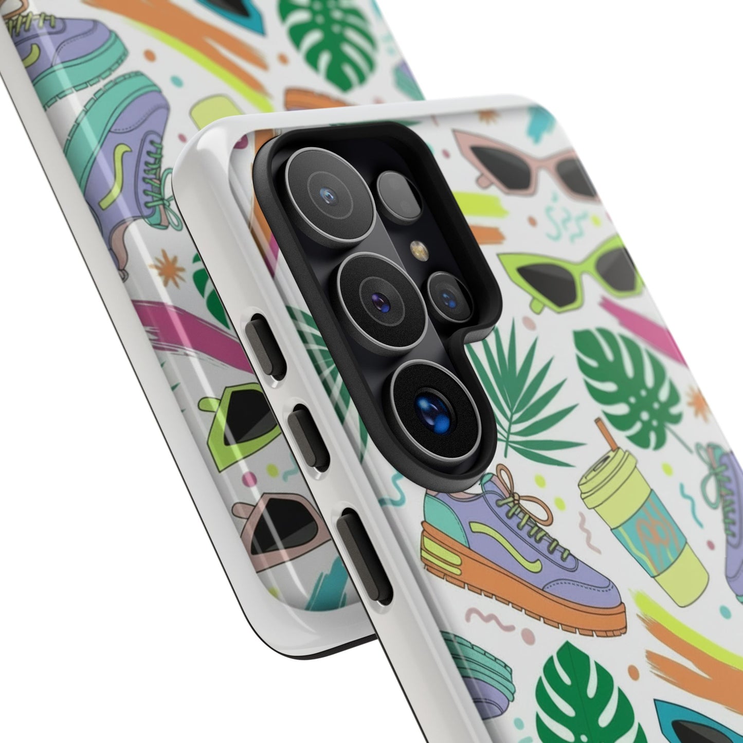 Tough Cases — Colorful Retro Sneakers & Sunglasses Phone Case