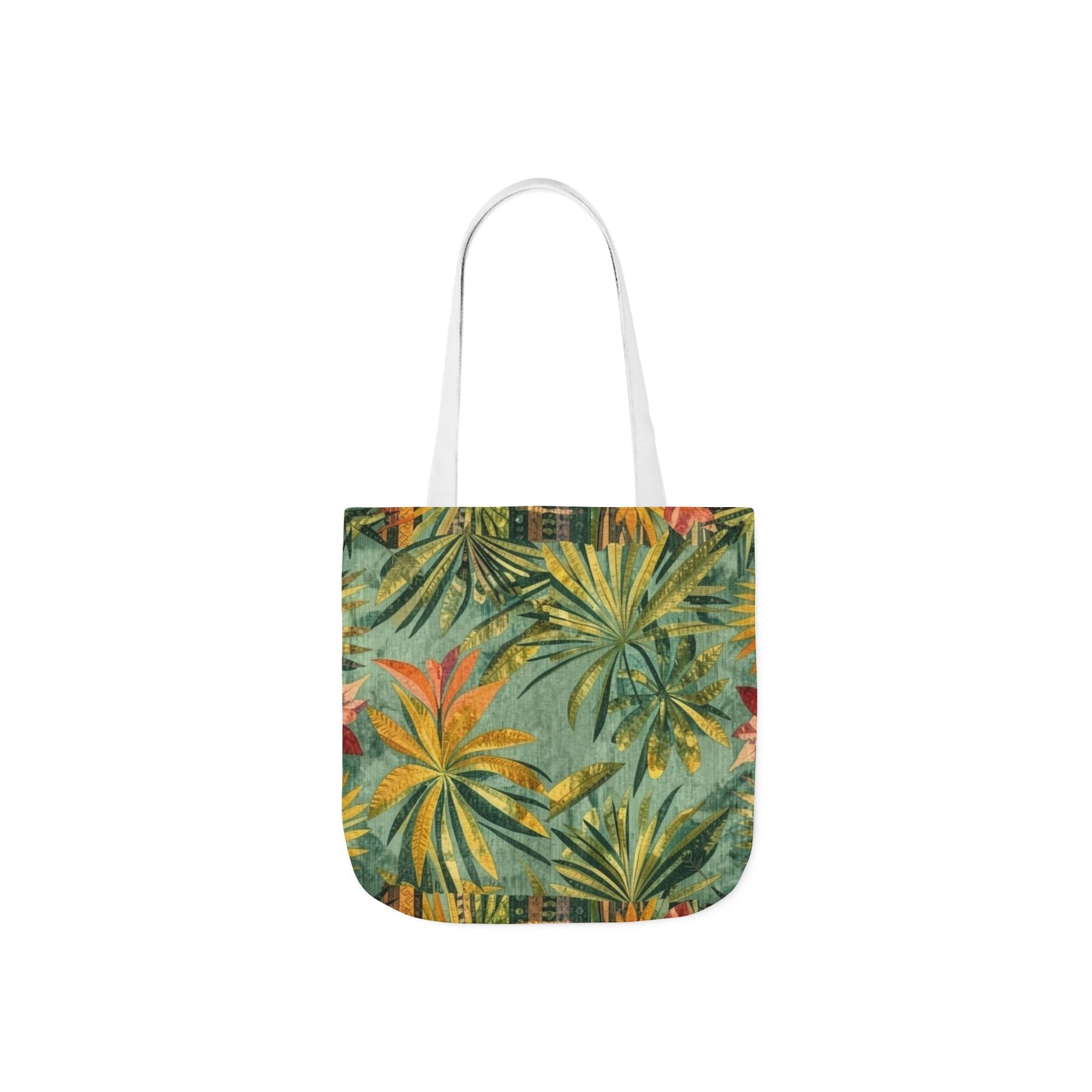 Tropical Palm Canvas Tote Bag – Vintage Green Botanical Beach Market Bag