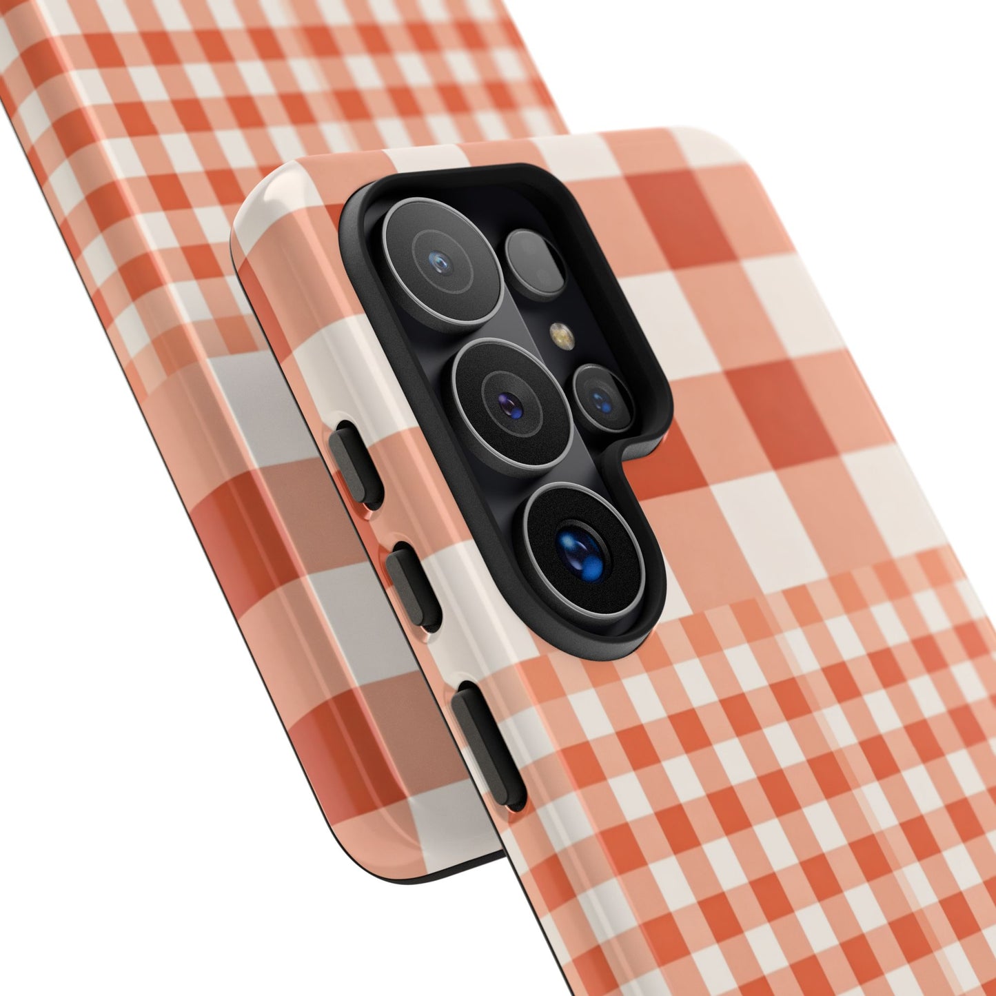 Buffalo Check Tough Phone Case — Orange Gingham Protective Cover