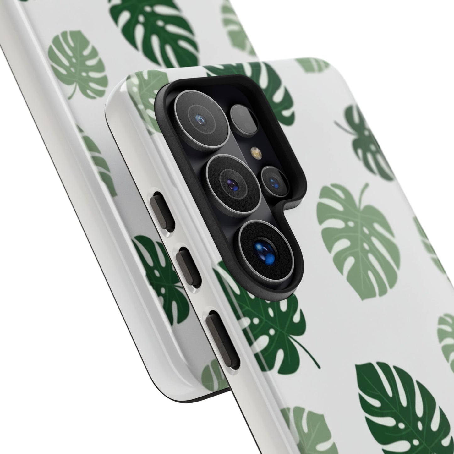 Monstera Leaf Tough Phone Case – Tropical Green Palm Pattern Protective Cover