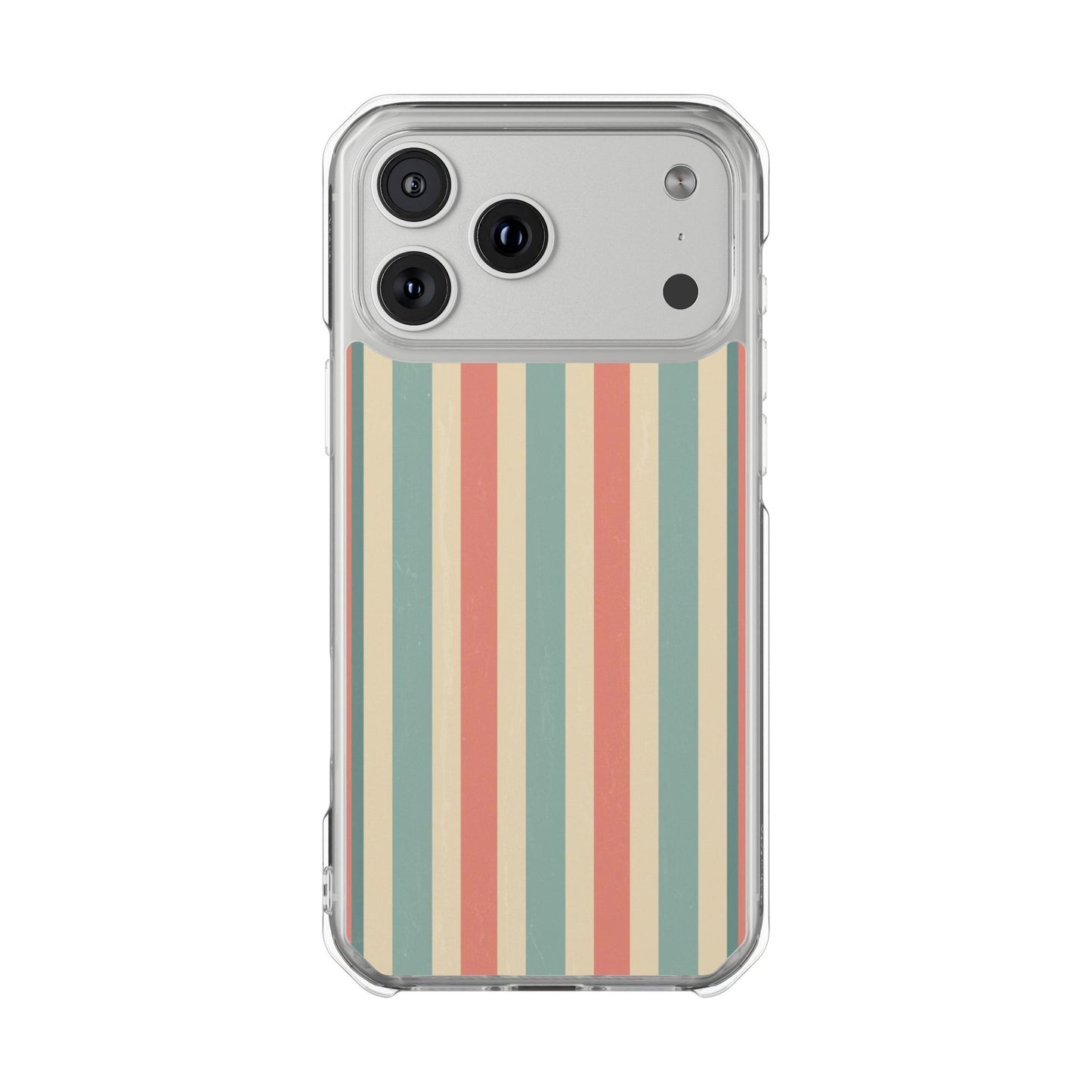 Retro Stripe Clear Magnetic Phone Case