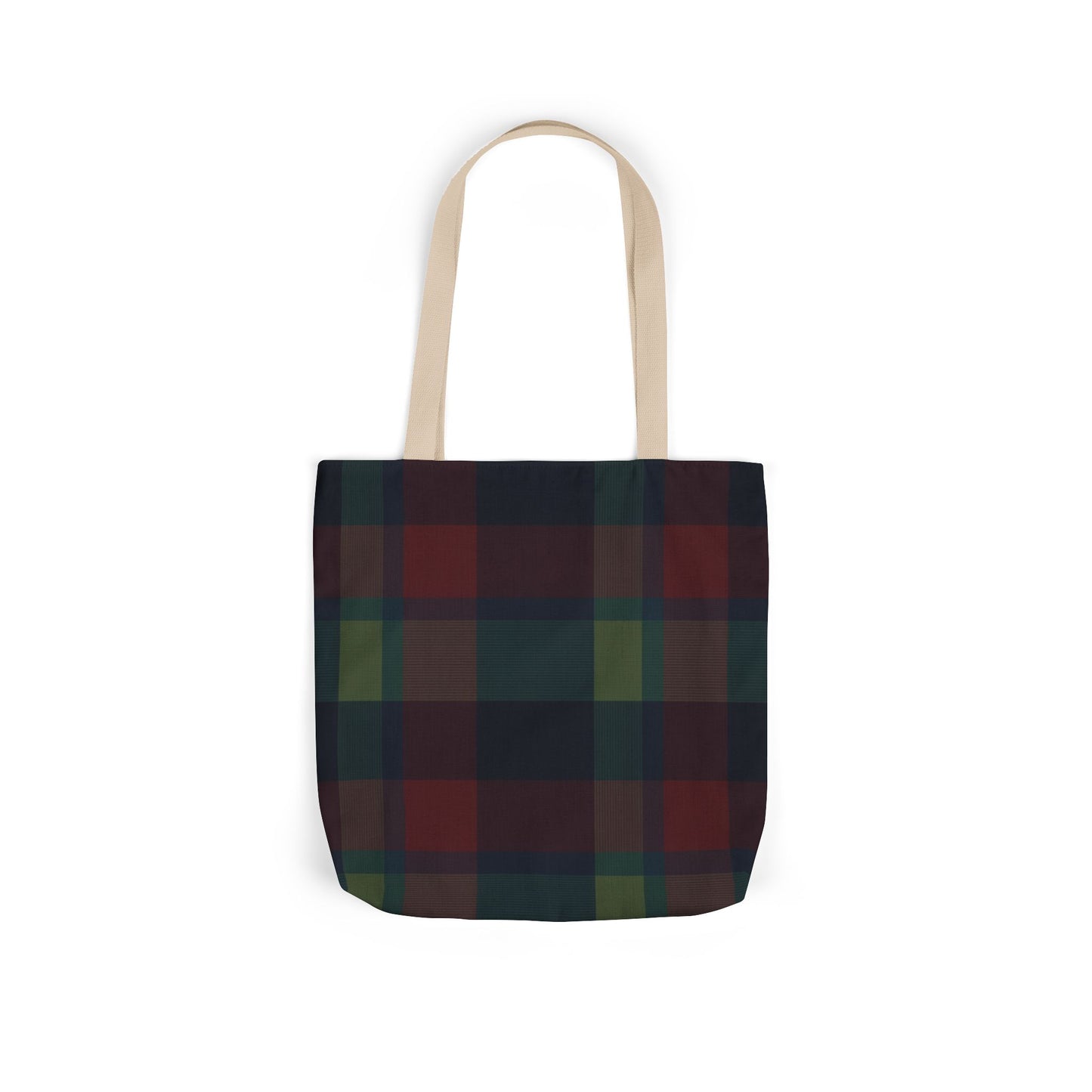 Plaid Canvas Tote Bag — Dark Autumn Tartan Market Tote