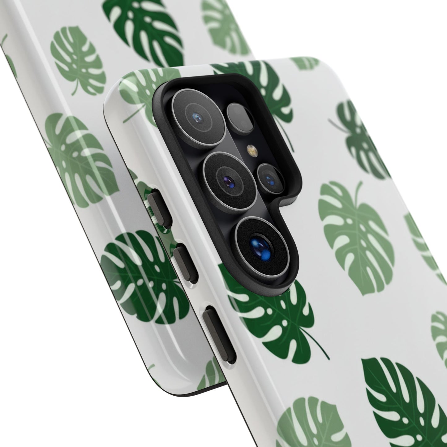 Monstera Leaf Phone Case — Tropical Green Pattern Tough Case