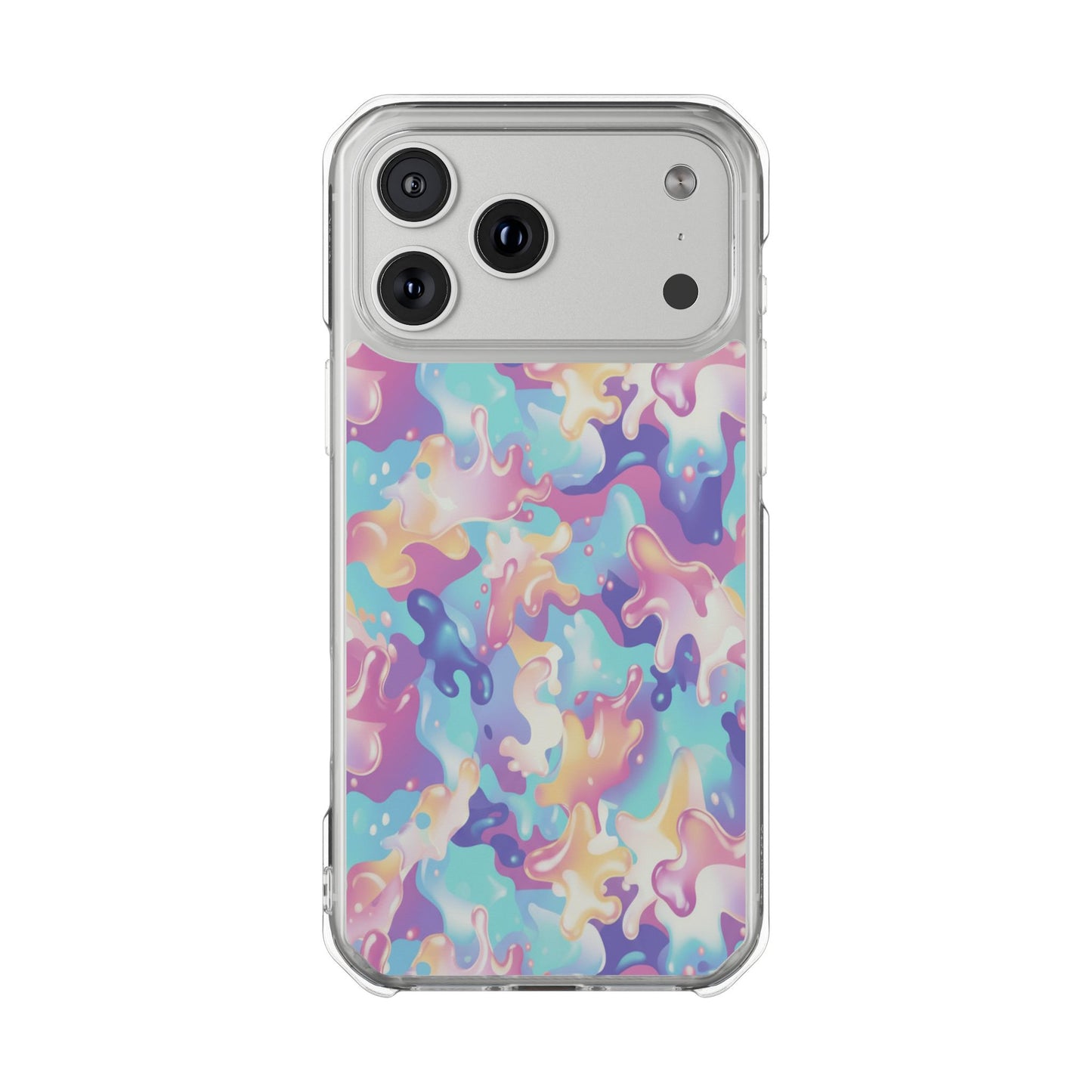 Pastel Liquid Camouflage Magnetic Clear Phone Case