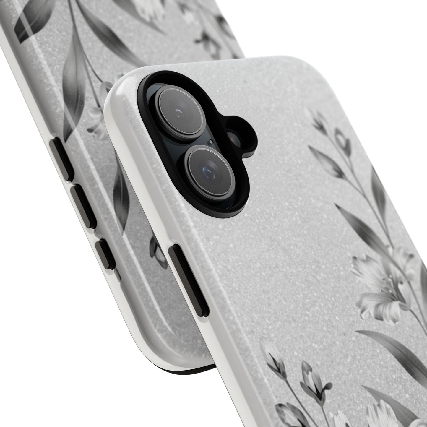 Floral Monochrome Phone Case — Elegant Black & White Lily Design