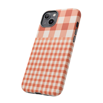 Buffalo Check Tough Phone Case — Orange Gingham Protective Cover