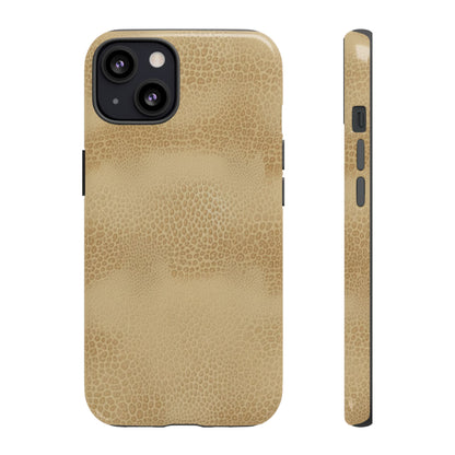 Tan Distressed Leather Texture Phone Case — Rugged Protective iPhone Cover