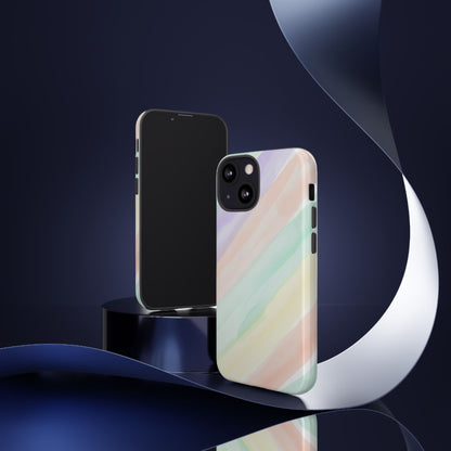 Pastel Watercolor Stripe Tough Phone Case