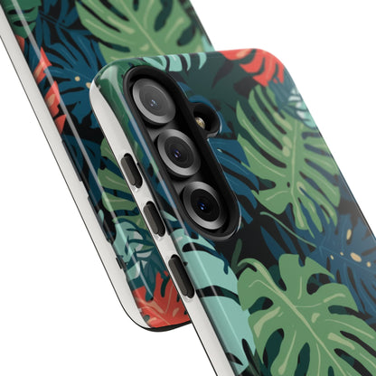Tropical Monstera Phone Case — Colorful Leaf Protective Tough Case