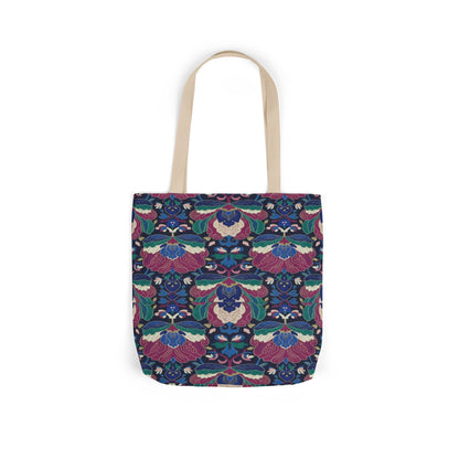 Floral Kaleidoscope Canvas Tote Bag — Colorful Patterned Market Tote