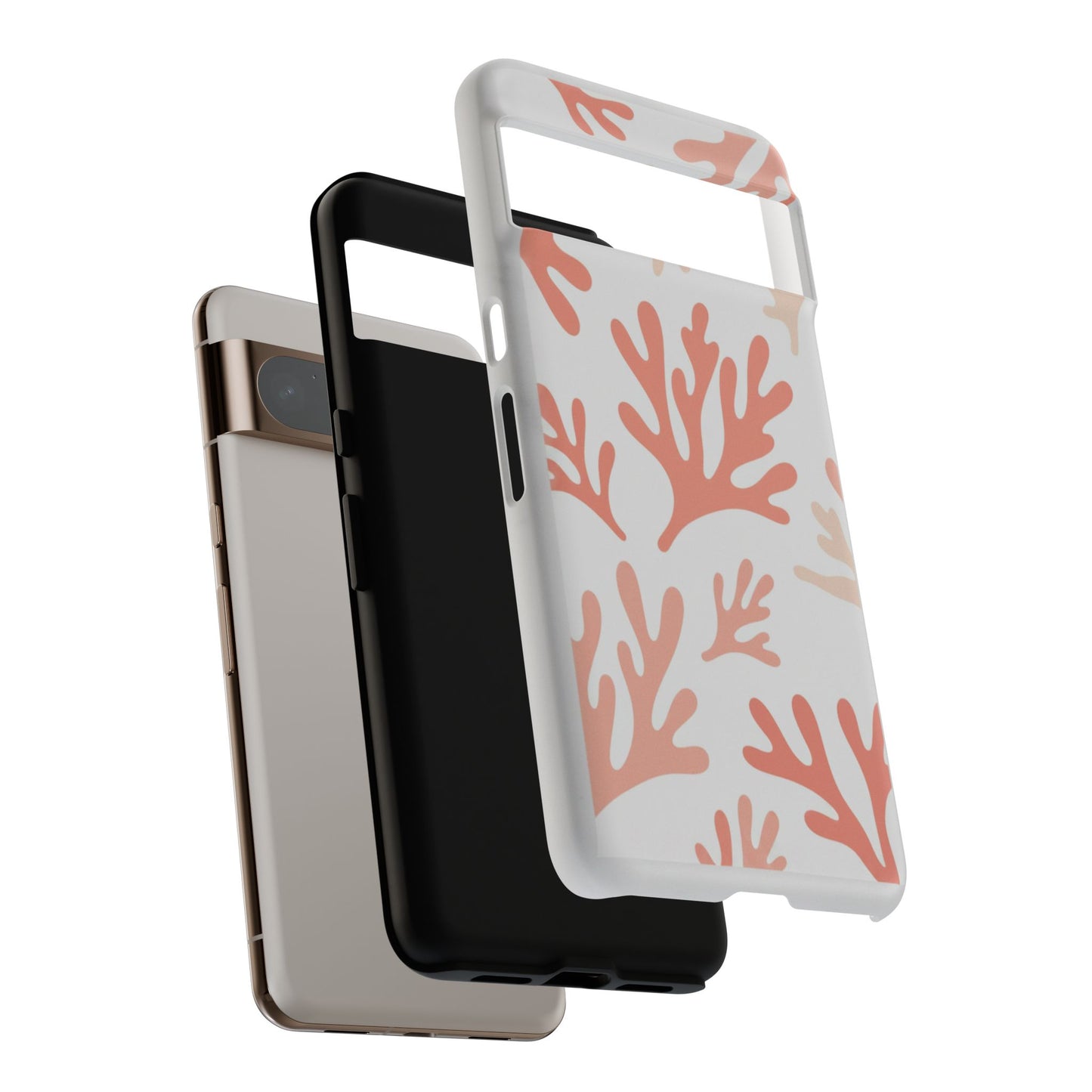 Coral Reef Pattern Tough Phone Case — Pink Beachy Protective Cover