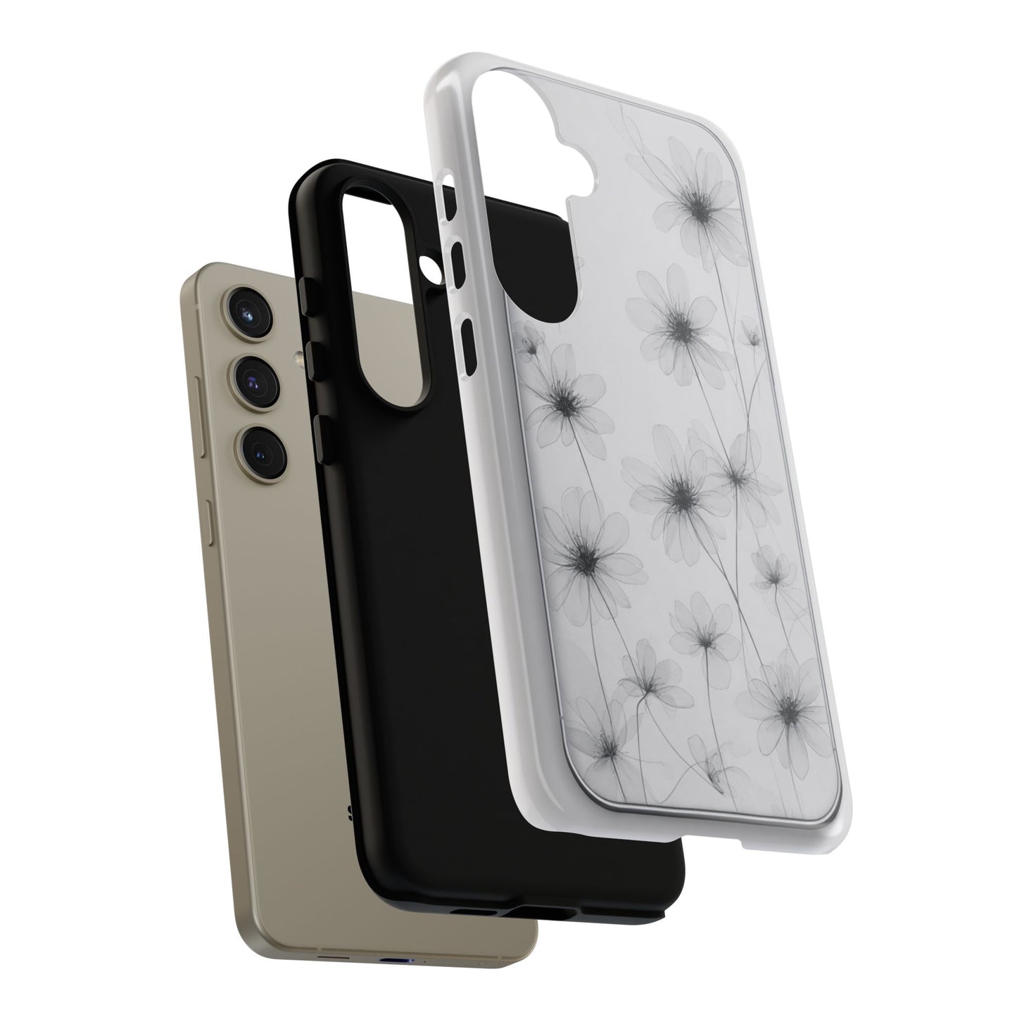 Tough Case — Black & White Floral Tough Phone Case