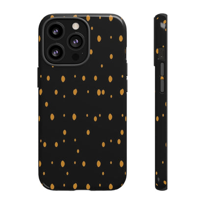 Black & Gold Dot Tough Phone Case — Protective Sparkle Pattern