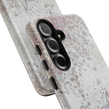 Butterfly Glitter Tough Phone Case — Floral Sparkle Protective Case