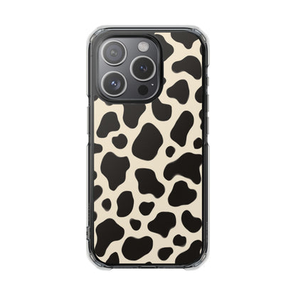 Cow Print Clear Magnetic Phone Case — Impact-Resistant Stylish Protection