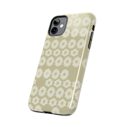 Daisy Pattern Tough Phone Case — Protective Floral iPhone Cover
