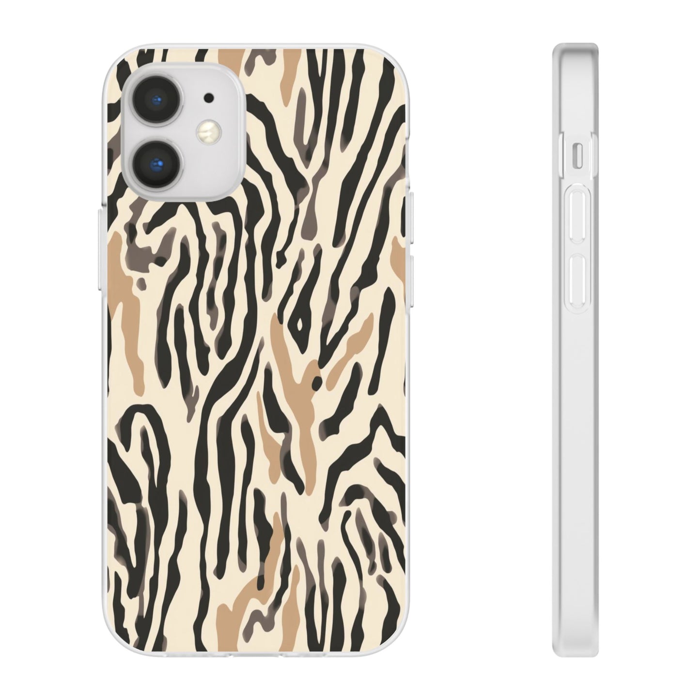 Zebra Stripe Phone Case – Neutral Animal Print Flexi Case