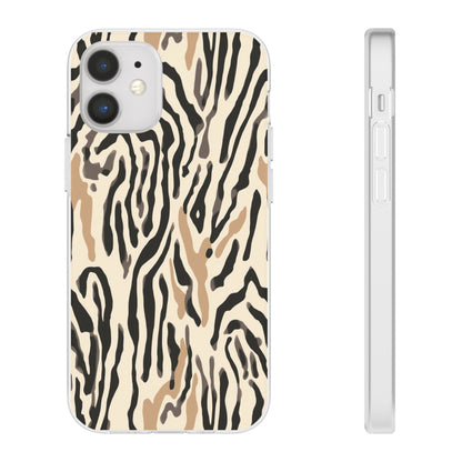 Zebra Stripe Phone Case – Neutral Animal Print Flexi Case
