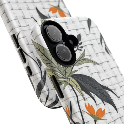 Floral Woven Tough Phone Case — Protective Botanical iPhone Cover
