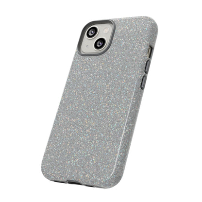 Glitter Silver Tough Phone Case — Sparkling Protective Phone Case