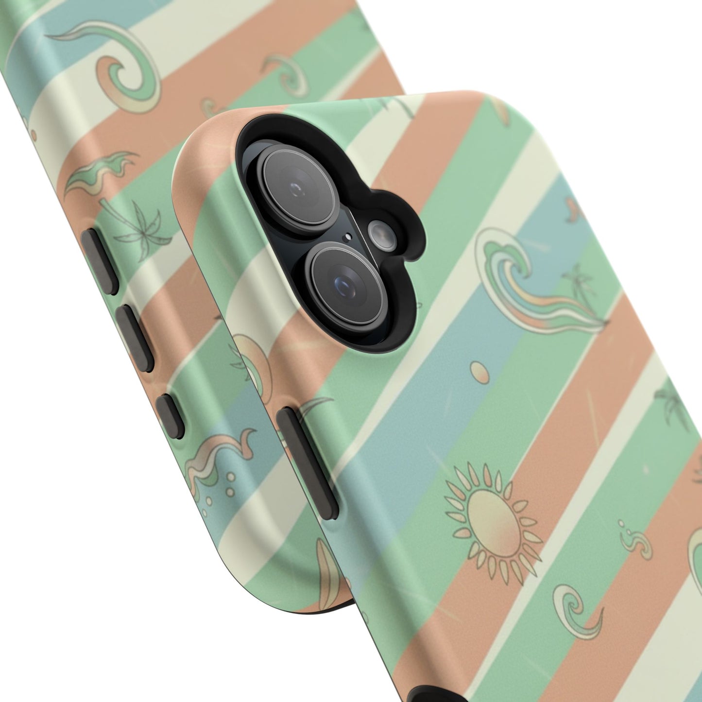Magnetic Impact-Resistant Phone Case — Retro Surf Stripes