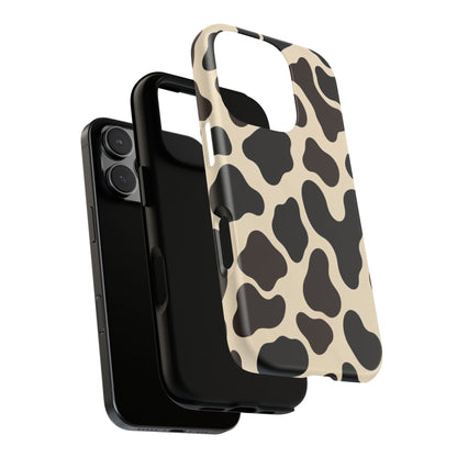 Cow Print Phone Case — Black & Cream Protective  Case