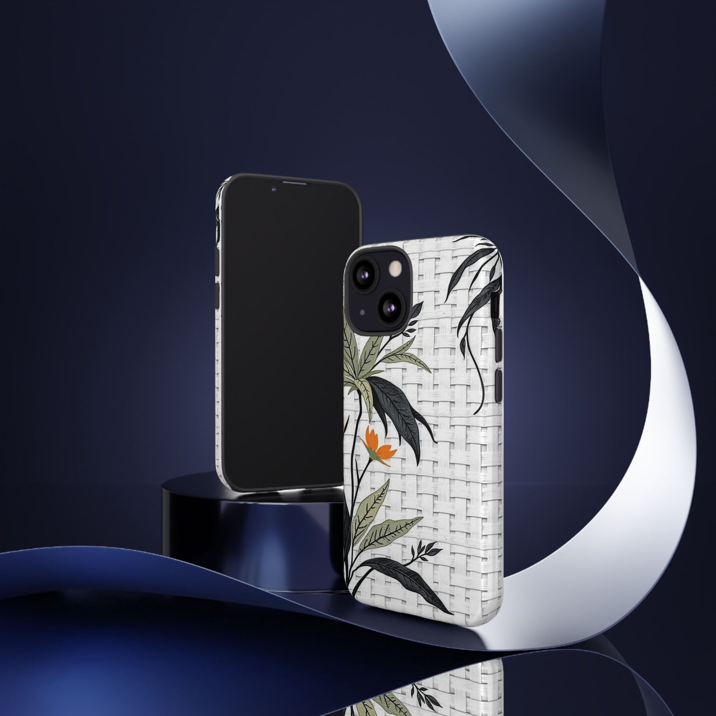 Floral Woven Tough Phone Case — Protective Botanical iPhone Cover
