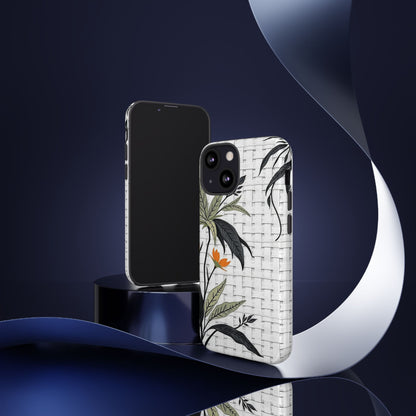 Floral Woven Tough Phone Case — Protective Botanical iPhone Cover