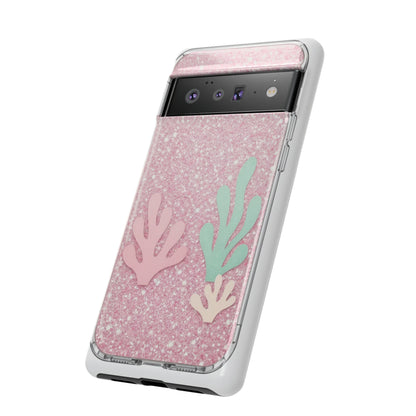 Pink Glitter Seaweed Tough Case - Sparkle Protective Phone Cover