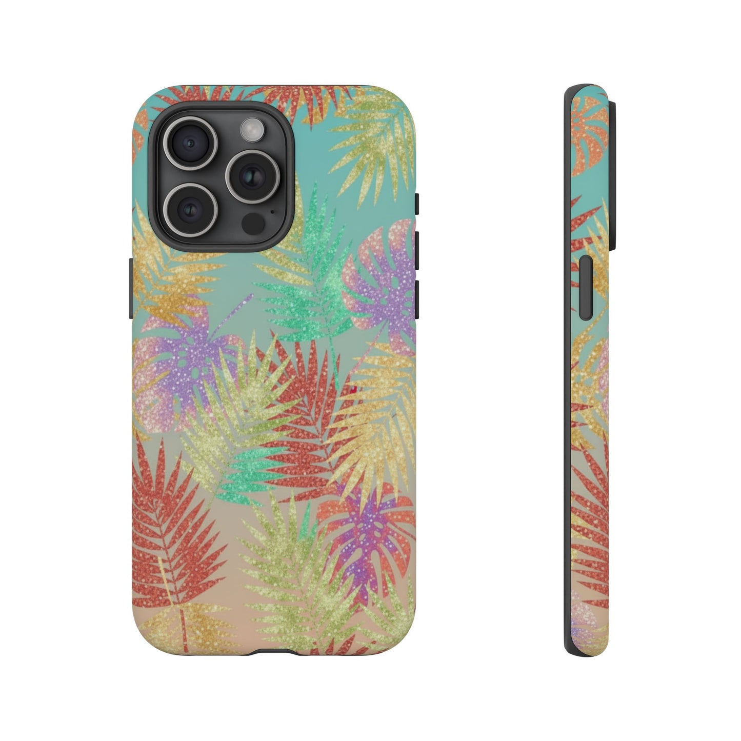 Tropical Palm Leaf Tough Phone Case – Colorful Pastel Botanical Protection