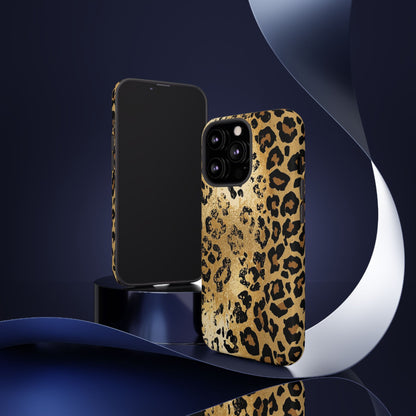 Leopard Print Tough Phone Case — Durable Protective iPhone Cover
