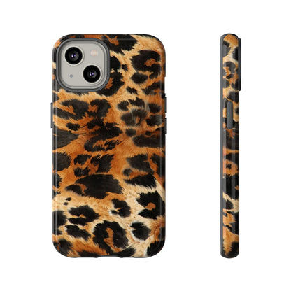 Leopard Print Tough Phone Case – Rugged Protective iPhone Cover
