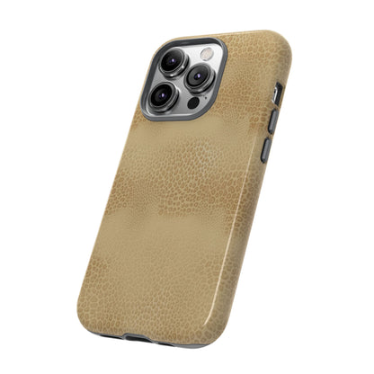 Tan Distressed Leather Texture Phone Case — Rugged Protective iPhone Cover