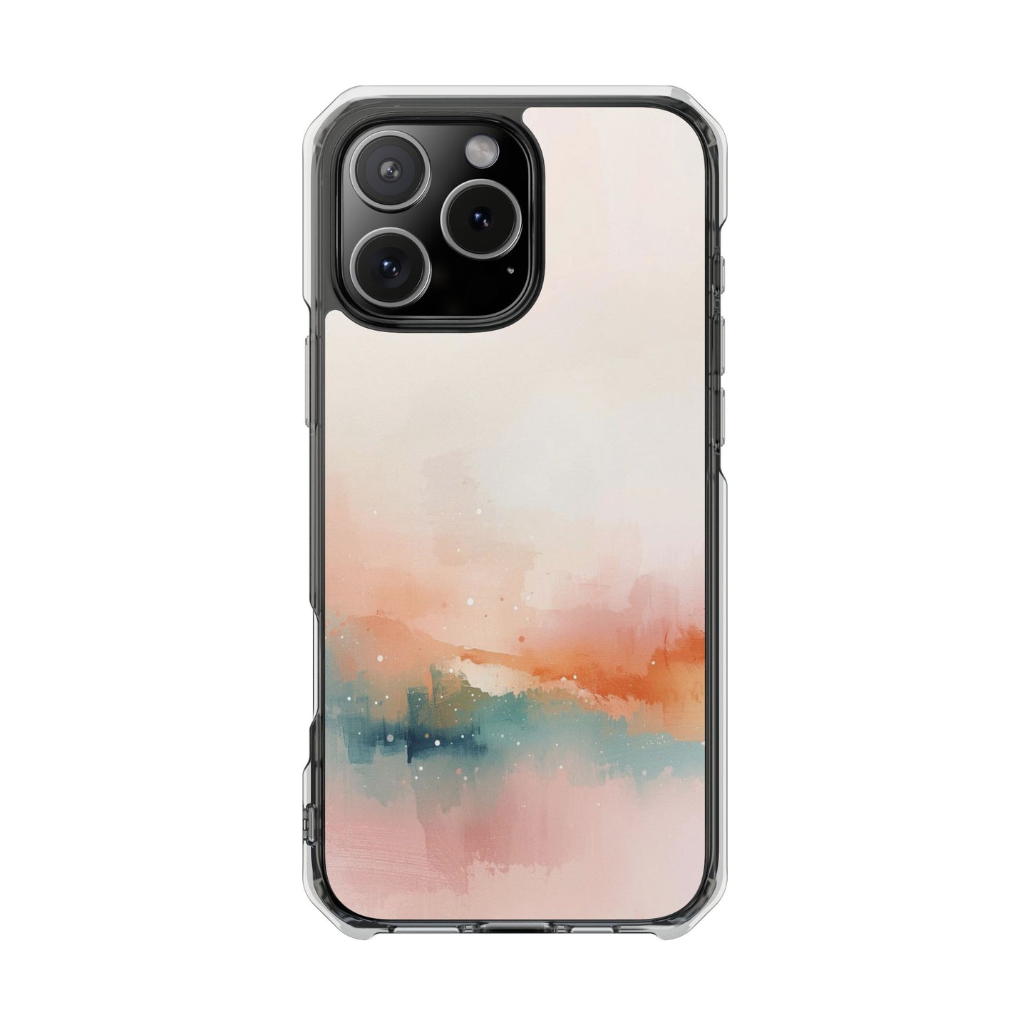 Clear Magnetic Impact Phone Case — Pastel Watercolor Sunset Design