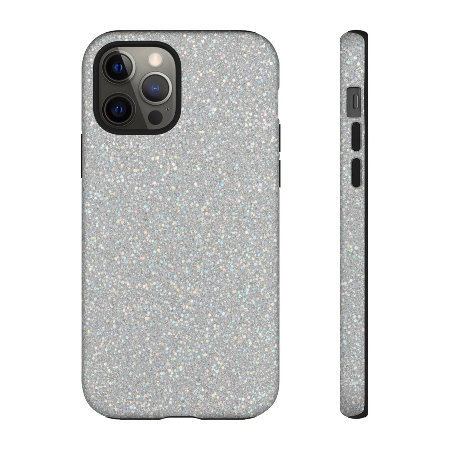 Glitter Silver Tough Phone Case — Sparkling Protective Phone Case