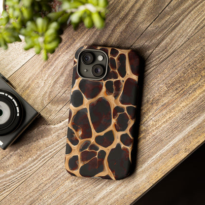 Phone Case — Brown Leather Dot Texture Rugged Protective Cover
