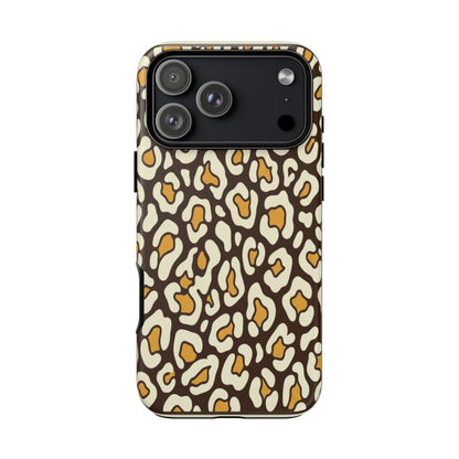 Leopard Print Tough Phone Case — Durable Protective iPhone Cover