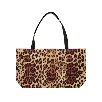Chic Leopard Print Weekender Tote Bag, Stylish Carry-All Bag for Travel, Beach, Gym, Shopping, Weekend Getaway Essentials